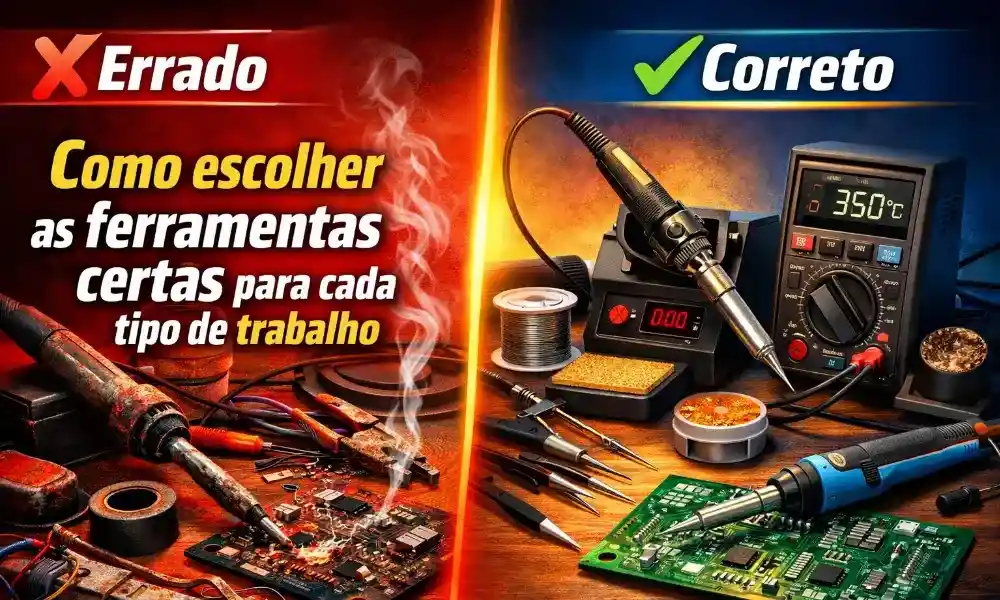 Como escolher as ferramentas certas para cada tipo de trabalho com ferro de solda e eletrônica
