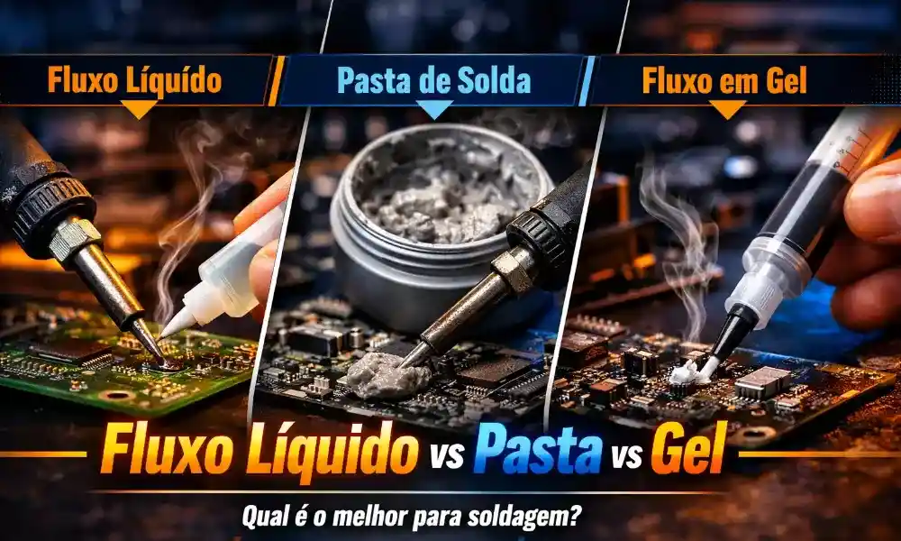 Diferença entre fluxo líquido, pasta e gel